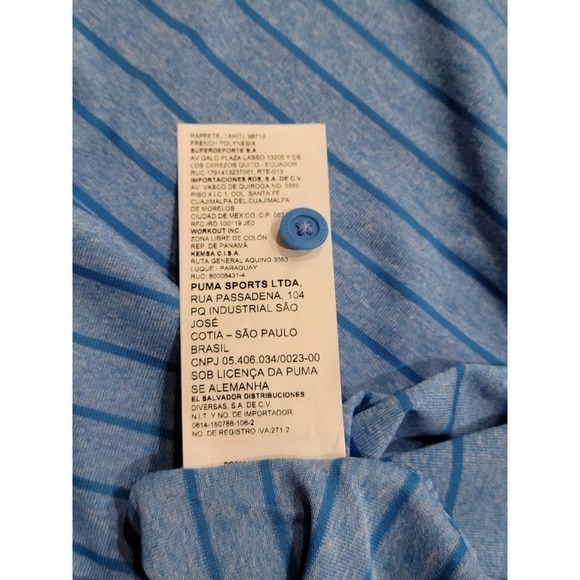 Puma Boys Rotation Stripe Polo Drycell Ibiza Blue Medium NWT - Picture 10 of 11